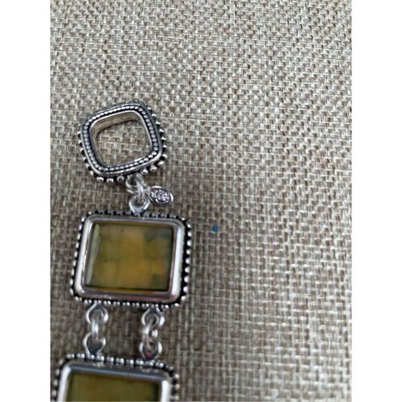 Premier Designs Yellow & Silver Tone Panel Link Bracelet Toggle Reversible - Picture 7 of 8